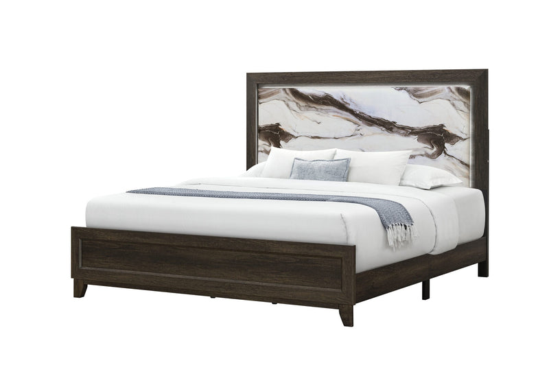 Harmony Brown Full Bed With Led - HARMONY-BROWN-FB W/LED