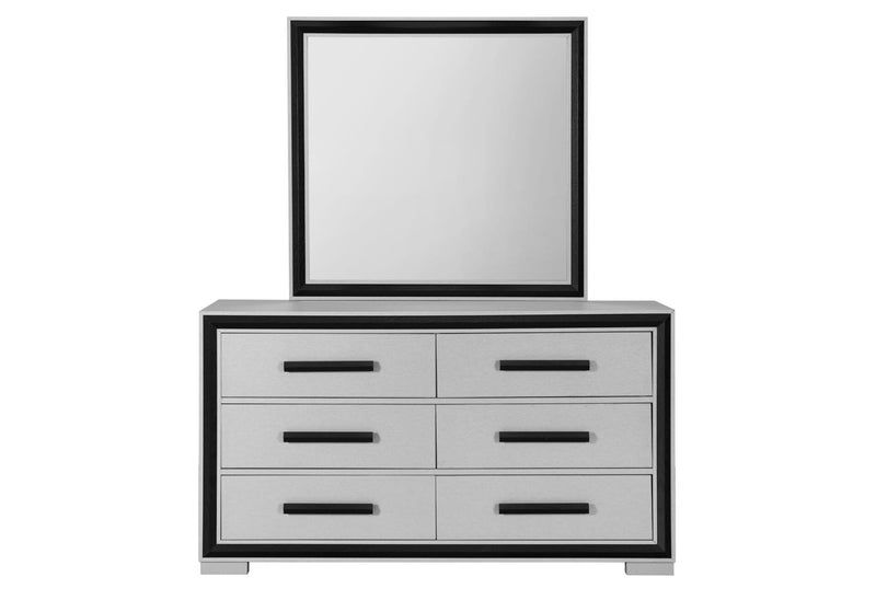 Amelia Grey Black Queen Bed Group W/Led - AMELIA-GREY/BLACK-QBG W/LED