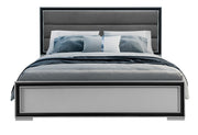 Amelia Grey Black Queen Bed Group W/Led - AMELIA-GREY/BLACK-QBG W/LED