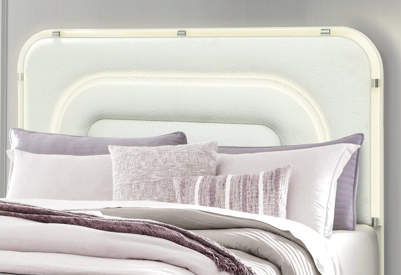 Lyra Beige Queen Bed With Led - LYRA-BEIGE-QB W/ LED