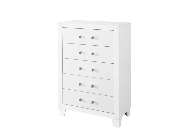 Luccia White King Bed Group With Led - LUCCIA-WHITE-KBG W/LED
