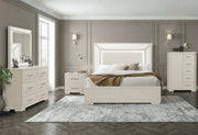 Clara Beige King Bed With Led - CLARA-BEIGE-KB W/LED