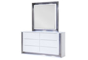 Ylime Smooth White Mirror With Led - YLIME-SMOOTH WHITE-MR W/ LED - Lara Furniture