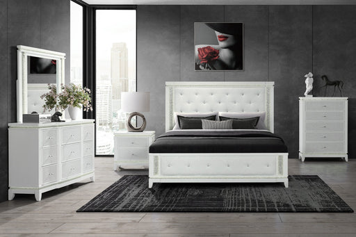 Alina White Full Bed Group With Led - ALINA-WHITE-FBG W/LED-N
