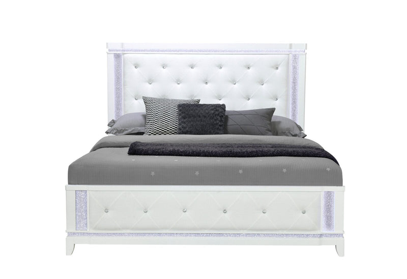 Alina White Full Bed With Led - ALINA-WHITE-FB W/LED-N