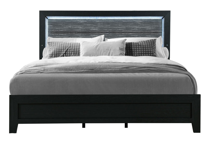 Reid Black Full Bed With Led - REID-BLACK-FB W/LED-N