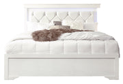 Pompei Metallic White Full Bed With Led - POMPEI-WHITE-FB W/ LED-N