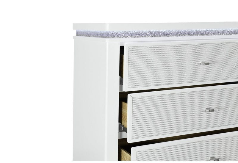 Alina White Queen Bed Group With Led - ALINA-WHITE-QBG W/LED-N