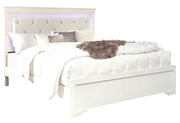 Pompei Metallic White Full Bed With Led - POMPEI-WHITE-FB W/ LED-N