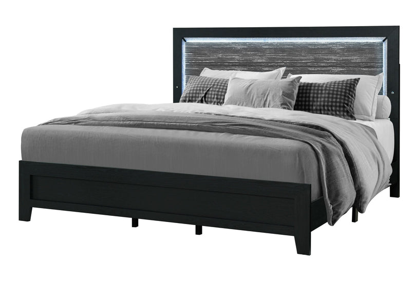 Reid Black Full Bed Group With Led - REID-BLACK-FBG W/LED-N