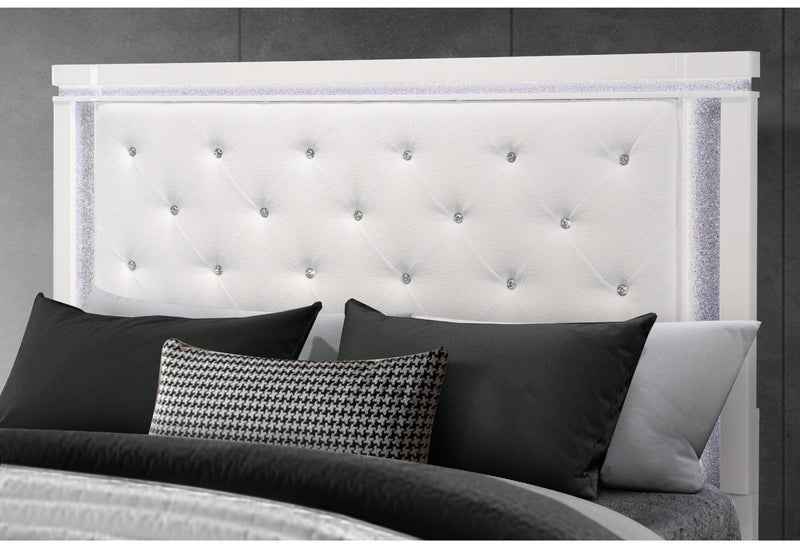 Alina White Full Bed Group With Led - ALINA-WHITE-FBG W/LED-N