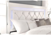 Pompei Metallic White Full Bed With Led - POMPEI-WHITE-FB W/ LED-N