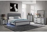 Amelia Grey/Black Full Bed Group With Led, Cooler And Speaker - AMELIA-GREY/BLACK-FBG W/LED + COOLER & SPKR