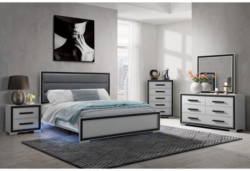Amelia Grey/Black Full Bed Group With Led, Cooler And Speaker - AMELIA-GREY/BLACK-FBG W/LED + COOLER & SPKR