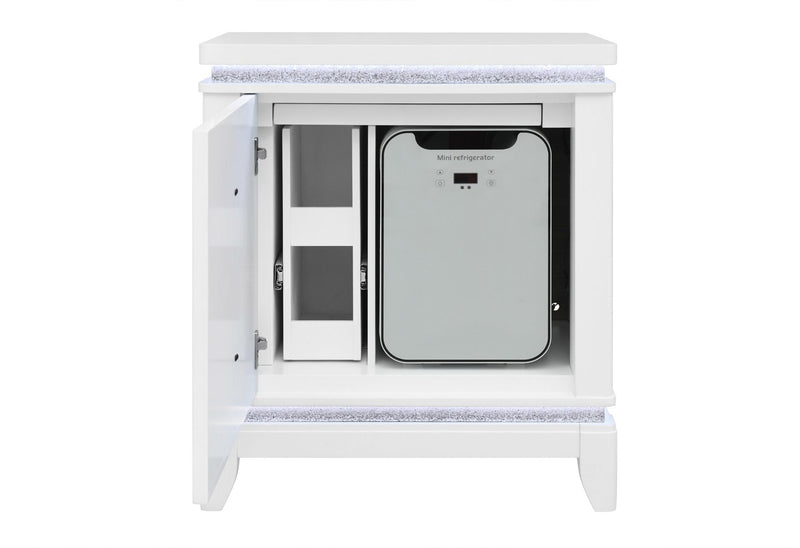 Alina White King Bed Group With Led, Cooler, Speaker And Usb - ALINA-WHITE-KBG W/LED COOLER SPKR USB-N