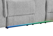 U8879 Grey 1 Power Pushback Sectional With Led And Global Ss Spkr - U8879-GRY 1-PB SEC W/LED&GL SS SPKR