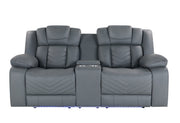 U7069 Grey 10 Pwr Con Rec Loveseat With Led And Immersive Sound - U7069-GREY 10-PCRLS W/ LED + IS