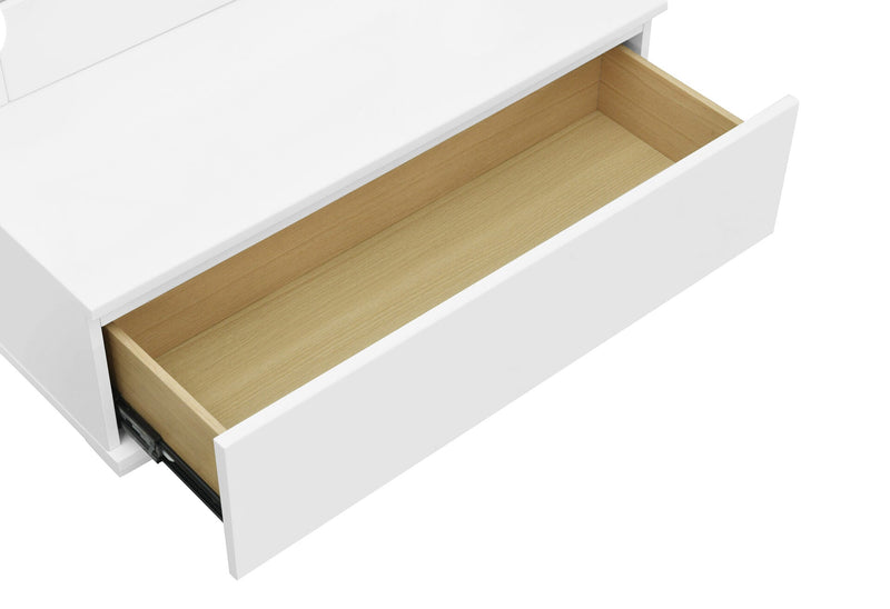 Ella White Narrow Tall Mirror With Led And Speaker - ELLA-WHITE-NARROW TALL MR W/ LED & SPEAKER