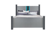 Logan Silver King Bed Group W/ Led And Speakers - LOGAN-SILVER-KBG W/LED & SPEAKERS