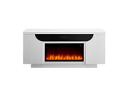 Aileen White 76″ Ent Unit W/Led, Speakers, Crystal And Pop-Up Doors - AILEEN-WHT-EU 76 W/LED & SPKR
