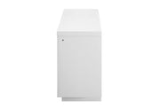 Aileen White 76″ Ent Unit W/Led, Speakers, Crystal And Pop-Up Doors - AILEEN-WHT-EU 76 W/LED & SPKR