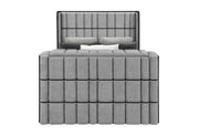 Isabella Grey Queen Bed W/Led, Tv Lift, Speaker And Fireplace - ISABELLA-GREY-QB W/LED TV LIFT SPKR & FPLC