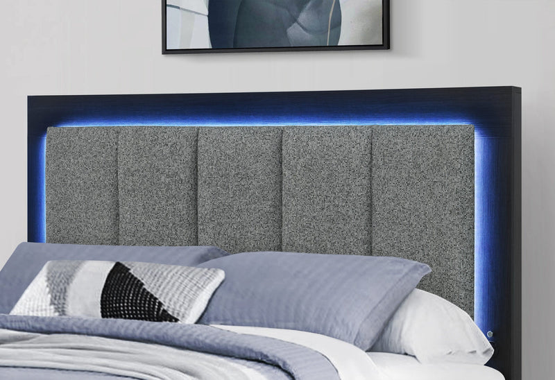Emma Black/Grey Full Bed With Led And Usb - EMMA-BLACK/GREY-FB W/ LED & USB