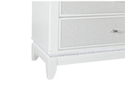 Alina White Nightstand With Led And Usb - ALINA-WHITE-NS W/ LED+USB-N