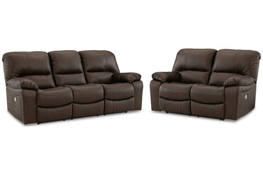 Leesworth Dark Brown Power Reclining Living Room Set - Gate FurniturePower Reclining Living Room Set