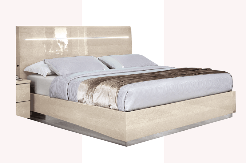 Legno bed Ks w/ Led IVORY BETULLIA SABBIA - i29424