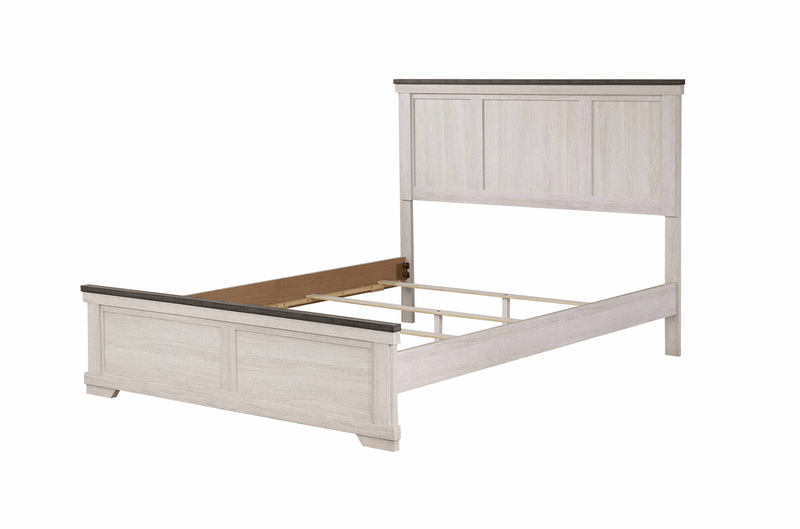 Leighton Cream/Brown Full Panel Bed - Lara FurnitureFull Bed