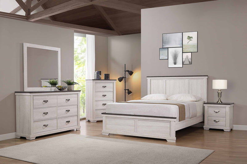 Leighton Cream/Brown Full Panel Bed - Lara FurnitureFull Bed