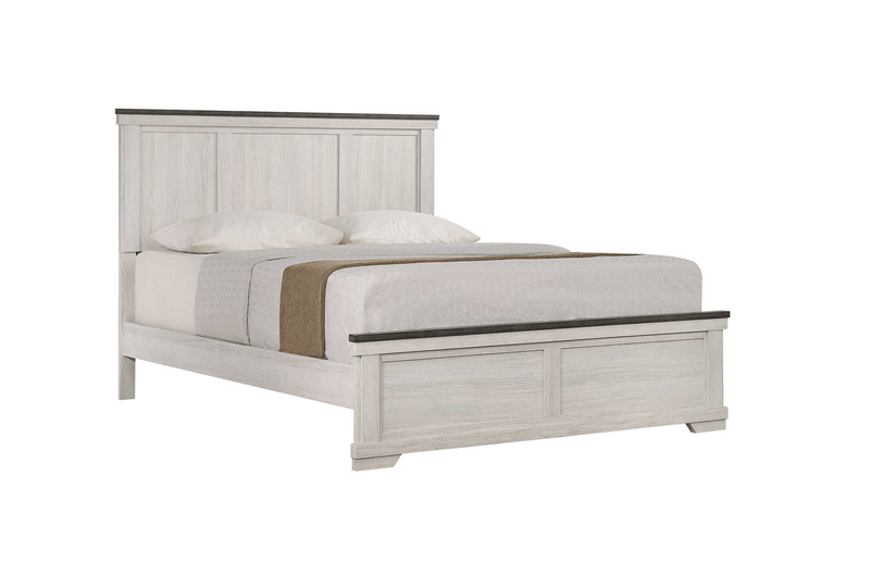 Leighton Cream/Brown King Panel Bed - Lara FurnitureKing Bed