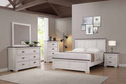 Leighton Cream/Brown King Panel Bed - Lara FurnitureKing Bed