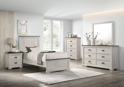 Leighton Cream/Brown Panel Youth Bedroom Set - Lara FurnitureYouth Bedroom Set