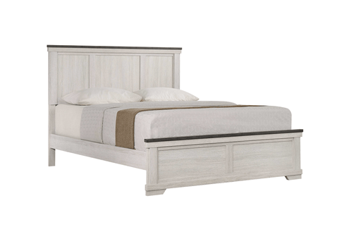 Leighton Cream/Brown Queen Panel Bed - Lara FurnitureQueen Bed