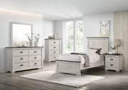 Leighton Cream/Brown Twin Panel Bed - Lara FurnitureTwin Bed