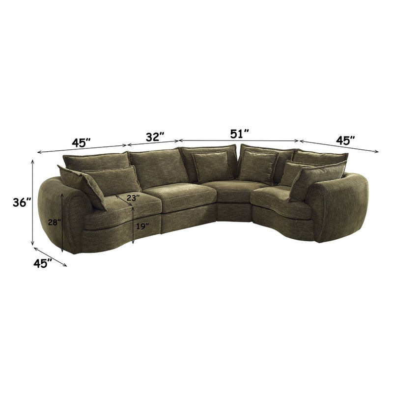 Leighton Modular - Right Facing Arm Chair w/3 Pillows - LV07693