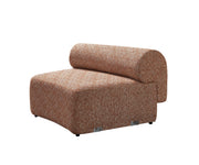 Lena Orange Boucle 3 - Piece Curved Sectional - Lara FurnitureSectional