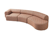 Lena Orange Boucle 3 - Piece Curved Sectional - Lara FurnitureSectional