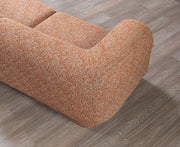 Lena Orange Boucle 3 - Piece Curved Sectional - Lara FurnitureSectional