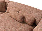 Lena Orange Boucle 3 - Piece Curved Sectional - Lara FurnitureSectional