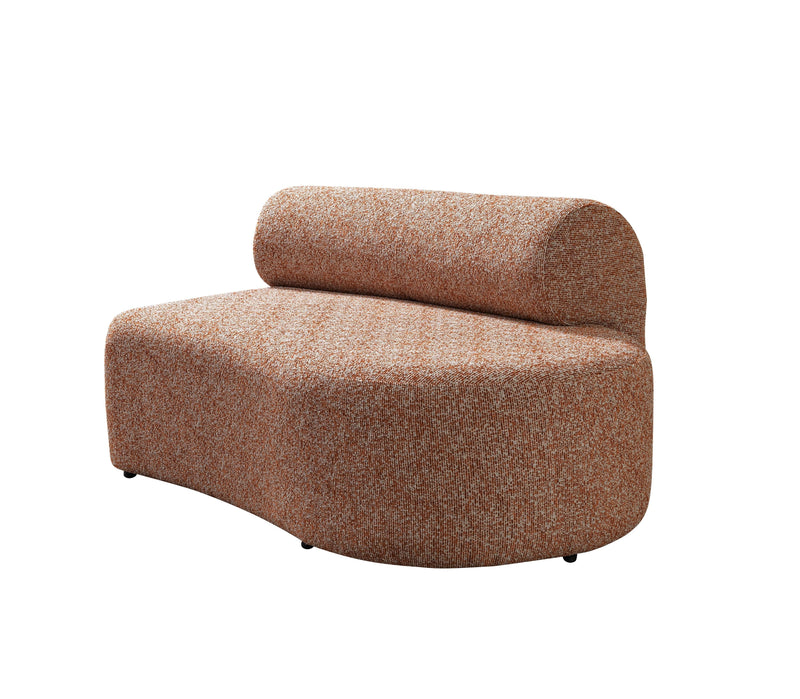Lena Orange Boucle 3 - Piece Curved Sectional - Lara FurnitureSectional