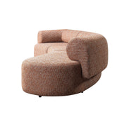 Lena Orange Boucle 3 - Piece Curved Sectional - Lara FurnitureSectional
