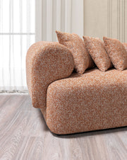 Lena Orange Boucle 3 - Piece Curved Sectional - Lara FurnitureSectional