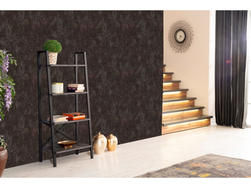 Leon Bookcase in Black - 711-LEO-BC-BLACK