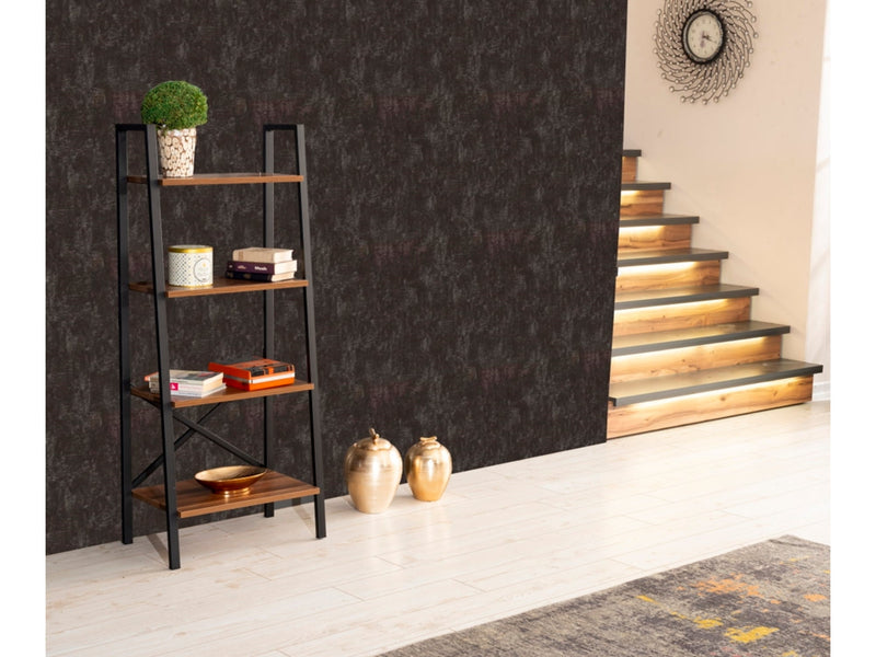 Leon Bookcase in Black - 711-LEO-BC-BLACK