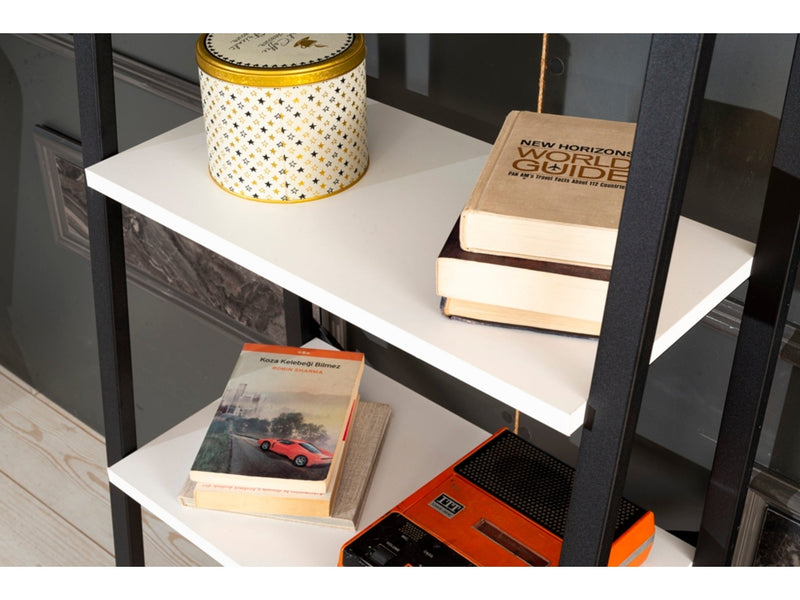 Leon Bookcase in Black - 711-LEO-BC-BLACK
