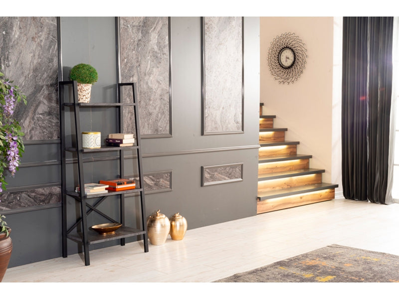 Leon Bookcase in Grey - 711-LEO-BC-GREY
