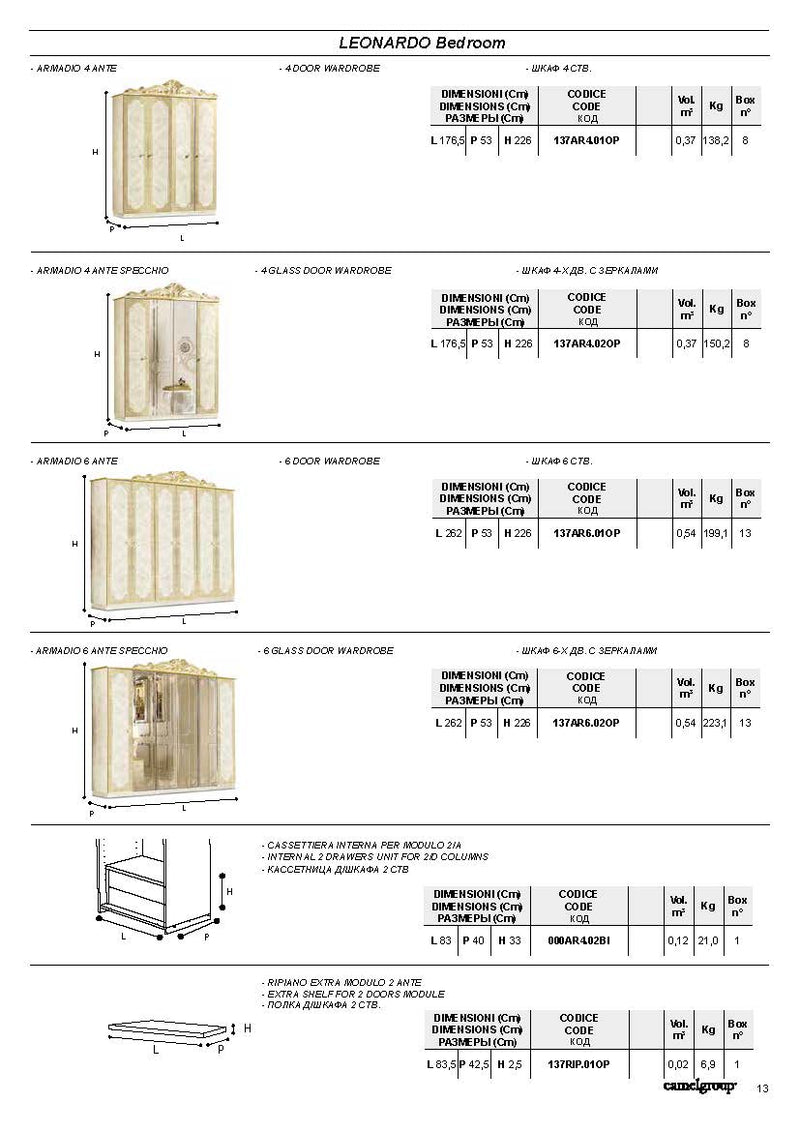 Leonardo Bedroom, Camelgroup Italy Set - Lara Furniture